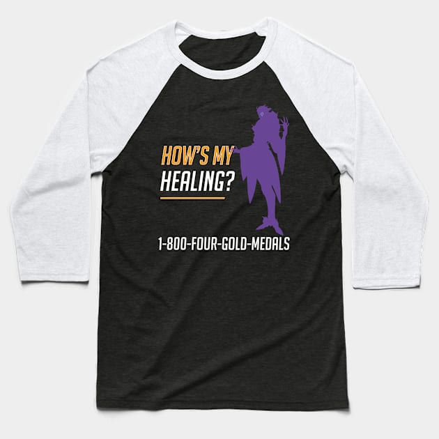 Overwatch - Moira : How's My Healing? Baseball T-Shirt by horrucide@yahoo.com